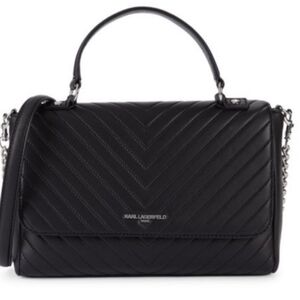 Karl Lagerfeld Paris Black Chevron Satchel